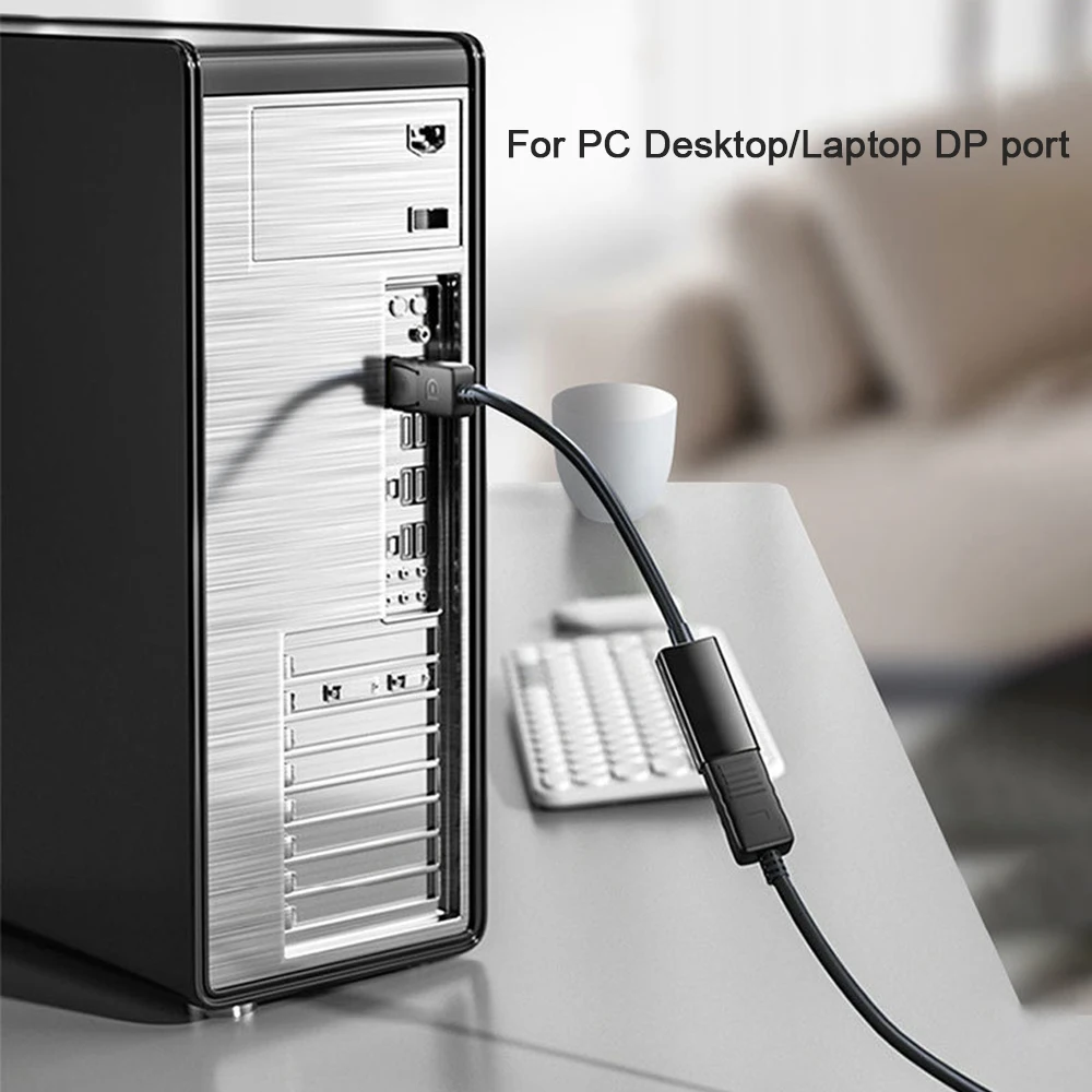 Adaptador 4K DisplayPort a HDMI macho DP a hembra, convertidor de Cable Compatible con HDMI, Audio y vídeo para proyector de PC HDTV