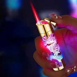 New Portable Light Inflatable Lighter Windproof Jet Pink Flame Butane Gas Lighter Cigarette Accessories Lighters Smoking Gift