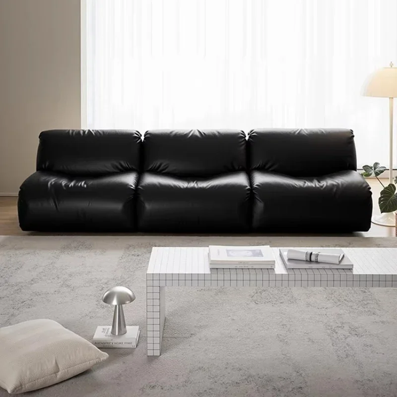 Bauhaus small apartment sofa leather module combination medium antique first layer cowhide