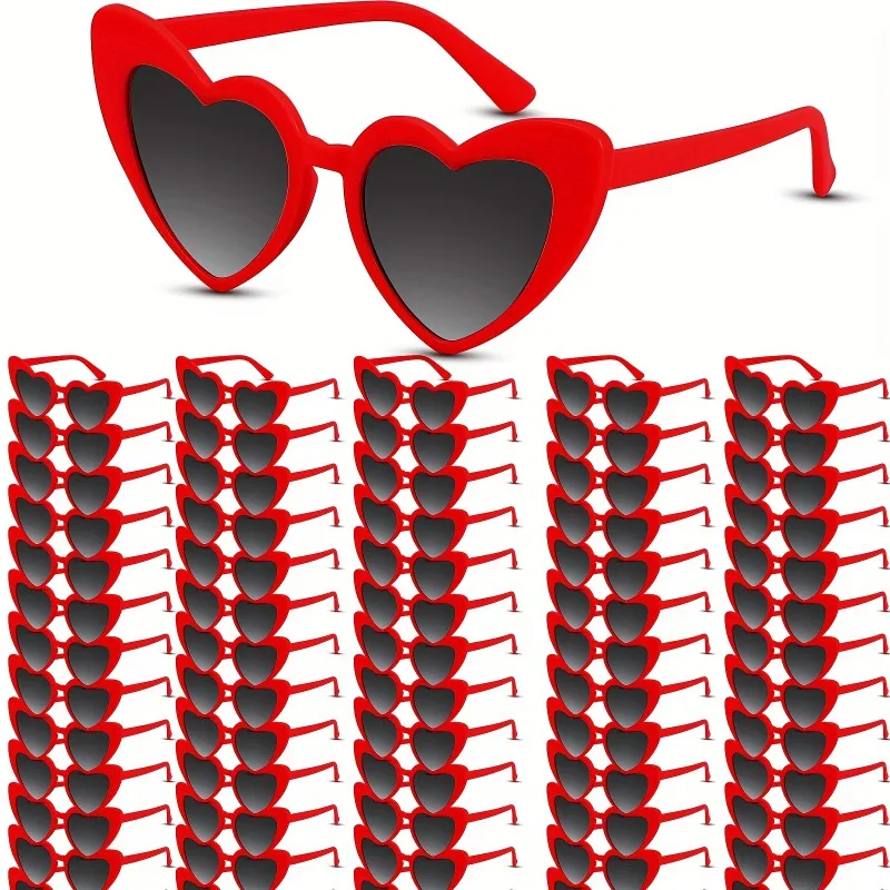 

100 Pairs of Heart-shaped Glasses Bulk Wedding Party Gifts for Ladies Single Glasses Decoration Gift