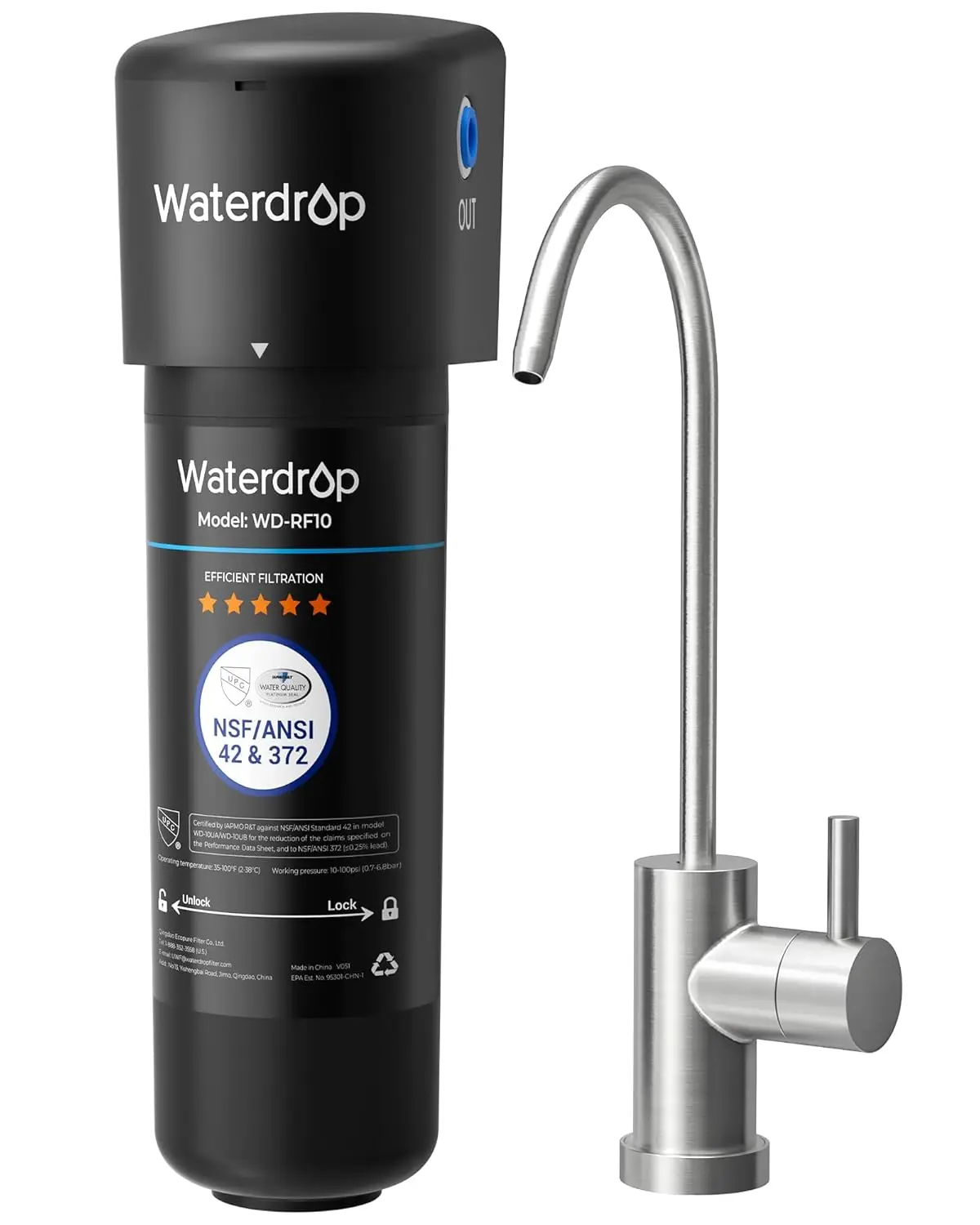 

Under Sink Water Filter Reduces PFAS Lead Chlorine Bad Taste NSF Certified 11K Gallons Easy Install