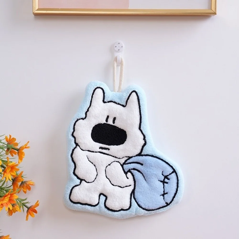

Cartoon Puppy Hand Towel Thickened Soft Strong Water Absorption Coral Fleece Hand Towel Skin-friendly Kitchen Hand Towel