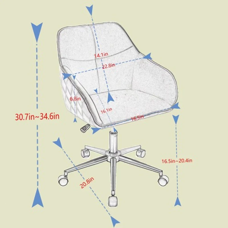 Silla de escritorio de oficina de terciopelo, silla de escritorio moderna para el hogar con ruedas, sillas de tocador para sala de estar, dormitorio, sala de estudio