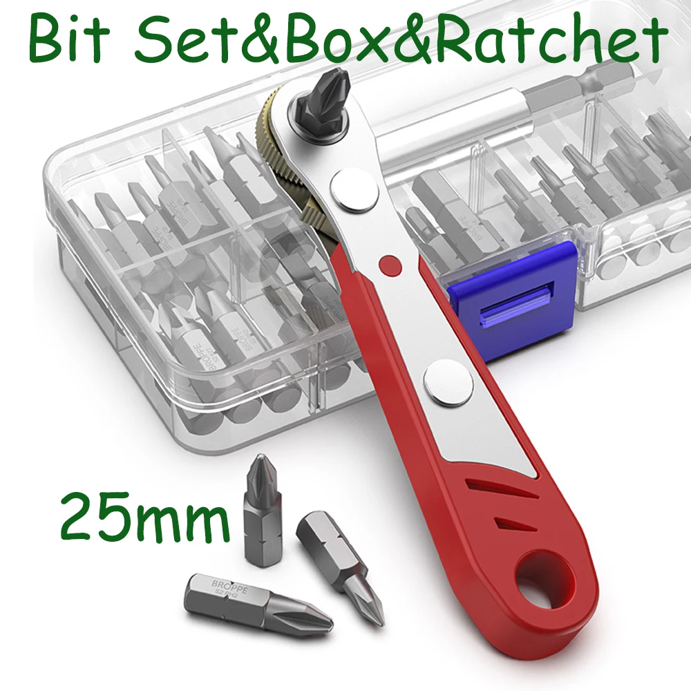 Bit Head Ratchet Screwdriver Set Mini Ratchet Wrench Screwdriver Bit 1/4 Ultra Slim Mini Socket Set Hexagonal for Tight Spaces