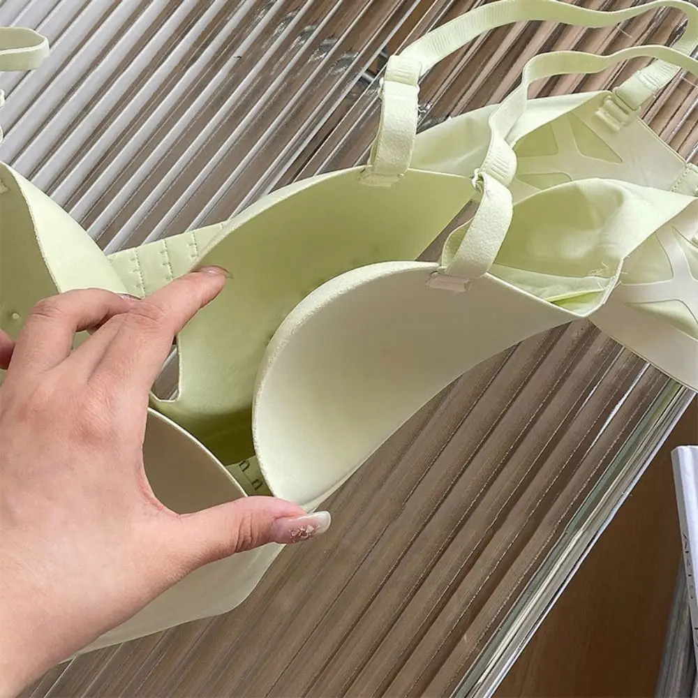 Модный беспроводной бюстгальтер с глубоким V-образным вырезом на пуговицах спереди, противоударное антипровисающее нижнее белье для женщин, нижнее белье пуш-ап, бесшовный спортивный бюстгальтер