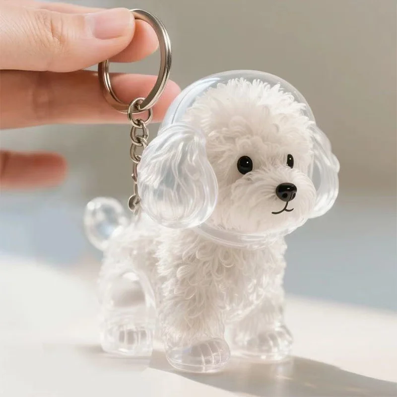 Dog Hair Storage Cute Pendant Keychain Bag Pendant Couple Car Key Chains Jewelry Souvenir Collection Gift Decoration Accessories