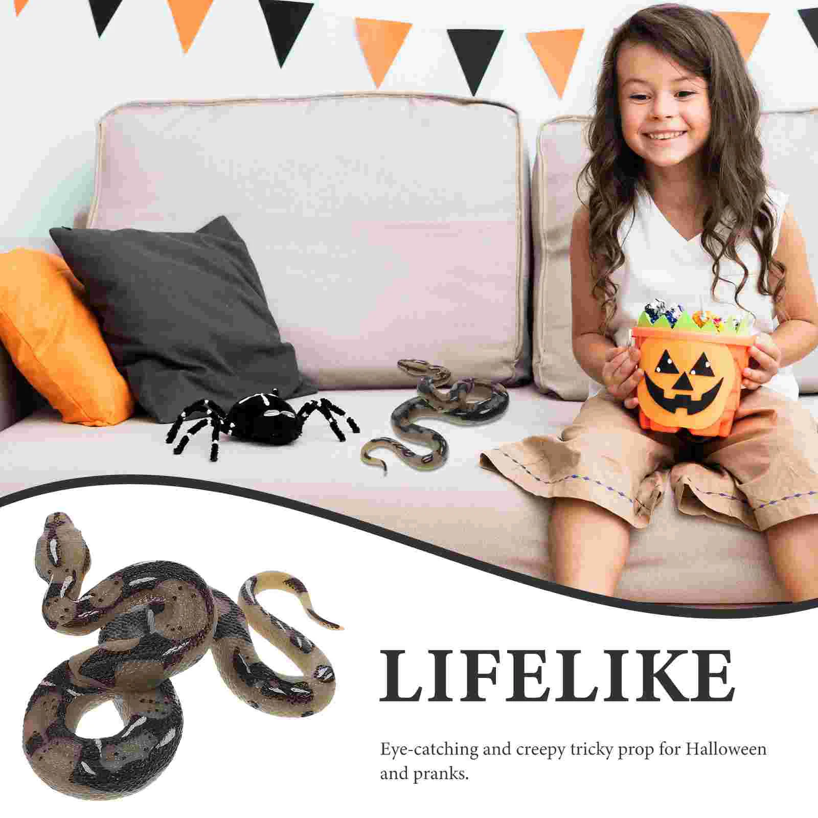 High Simulation Model Toy Big Realistic Snake Halloween Tricky Creepy Prank Scary Snake Toy prank toy