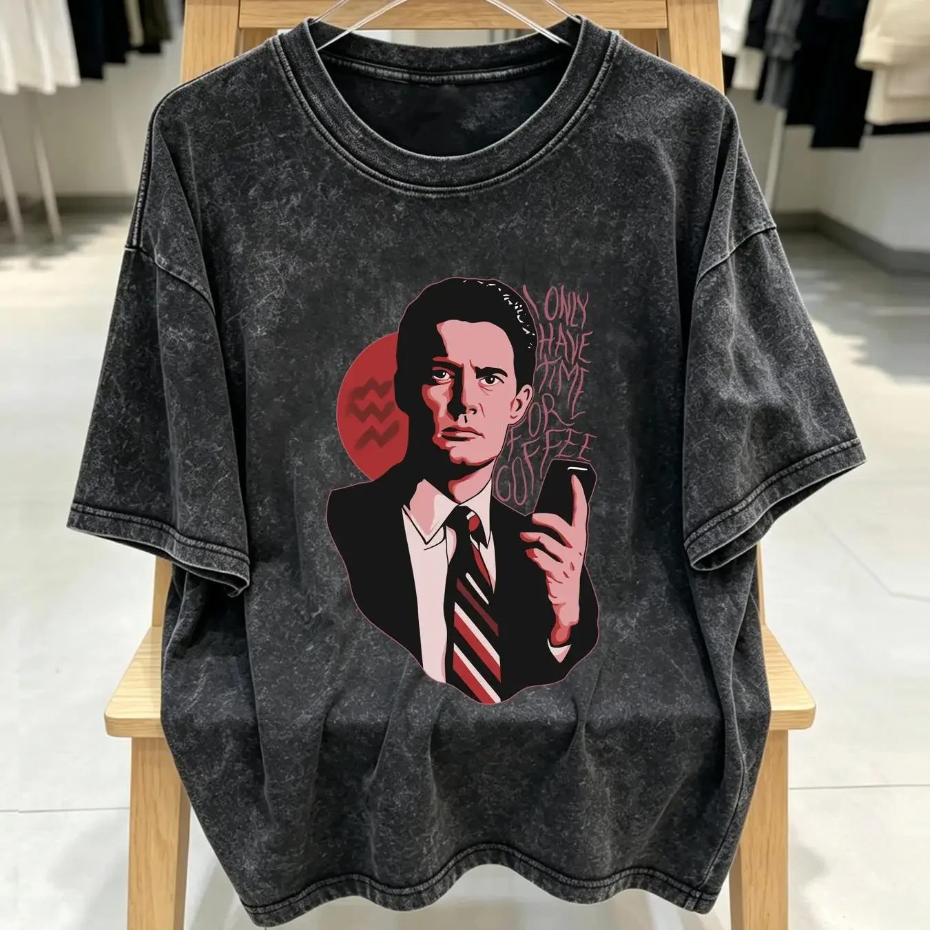 washed T Shirt Twin Peaks I Only Have Time For Coffee Dale Cooper  All Sizes mw 343 vintage Washed Breathable Slightly Unisex