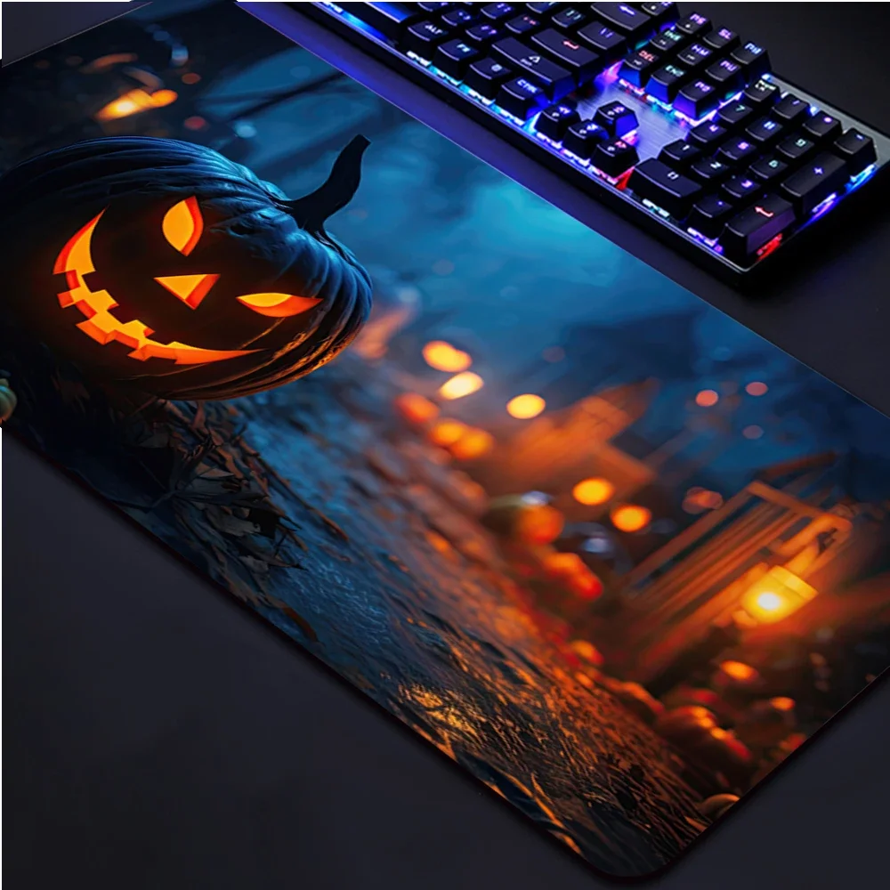 Halloween Pumpkin Bat Desk Mat, Extended Gaming Mouse Pad ，Large Mousepad XXL Keyboard Mouse Pad Office Home Decor Accessories