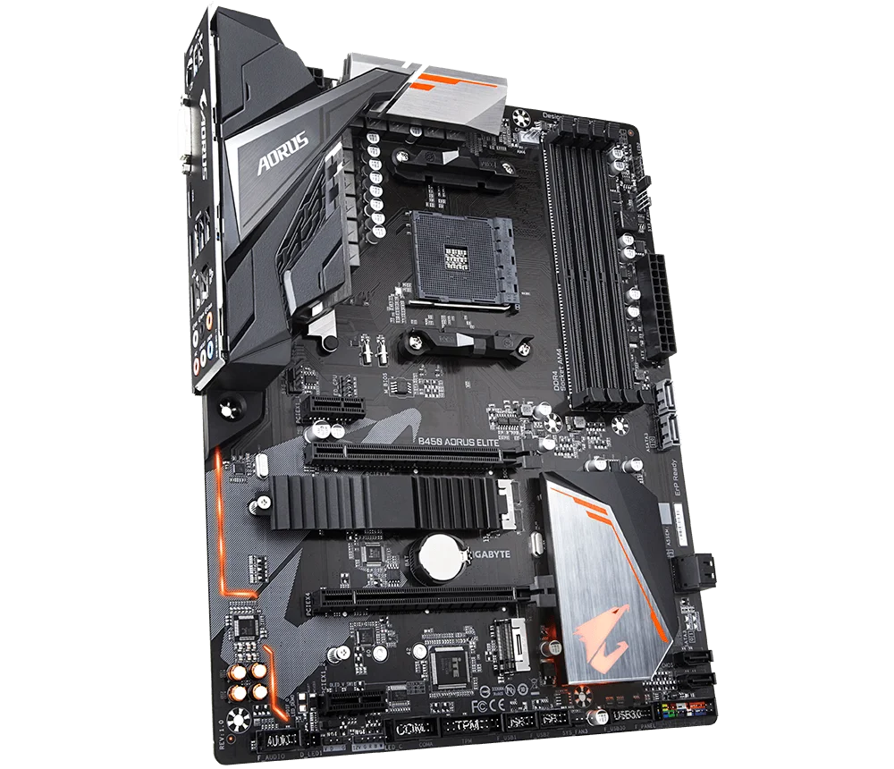 Gigabyte-Soquete para Placa Mãe Elite Aorus, Desktop Mainboard, M.2 NVMe, PCI-E, X16 3.0, AM4, DDR4, GA B450