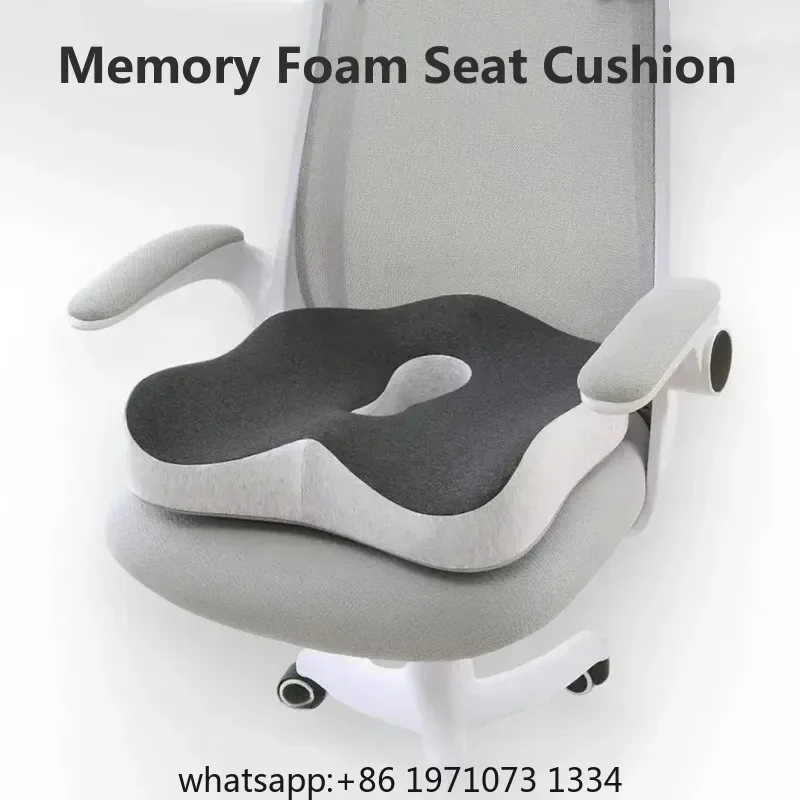 Ergonomic Memory Foam Tailbone Cushion Non-Slip Breathable Seat Pad for Car Office Chair