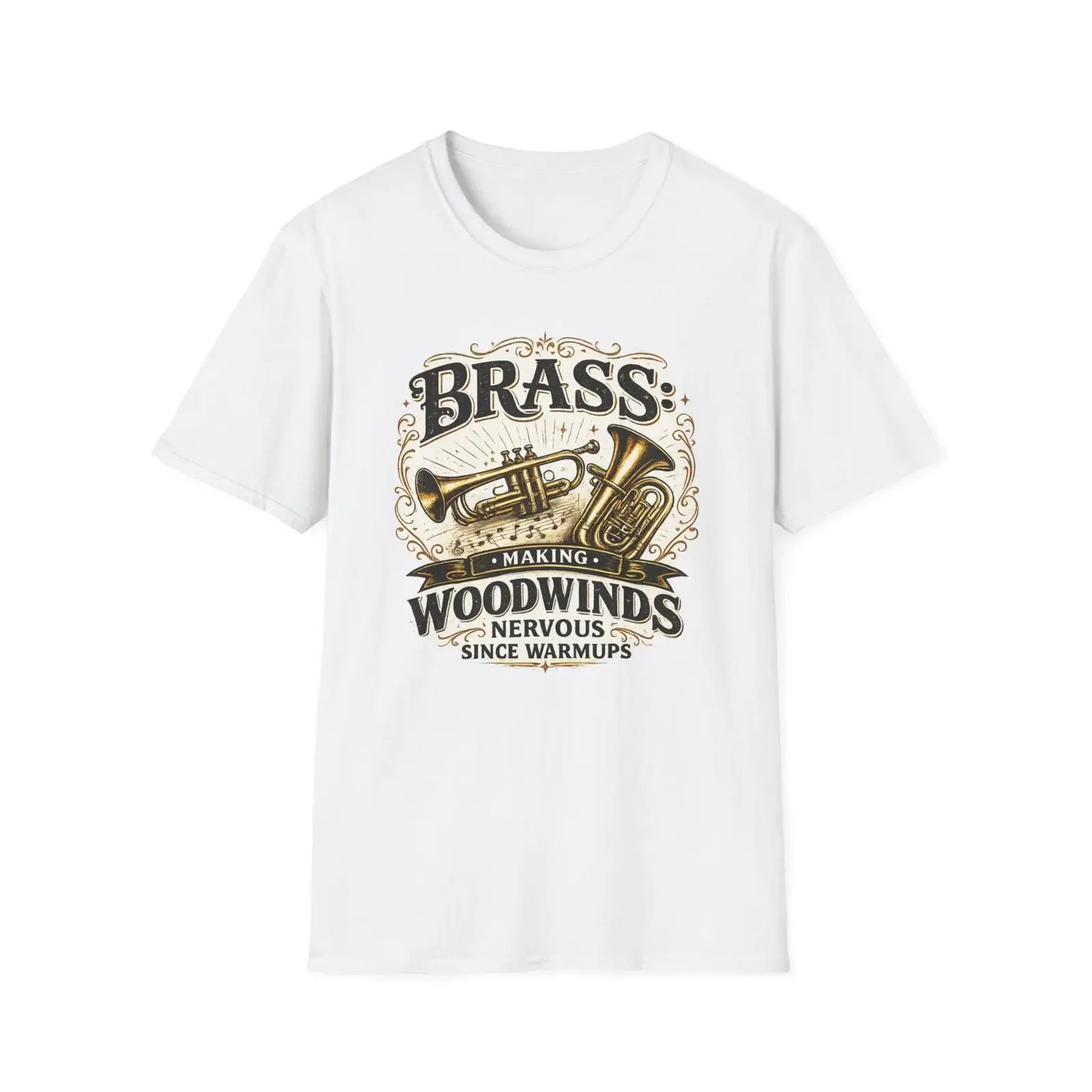 Brass T Shirt Making Woodwinds Nervous Since Warmups vintage Washed designer clothes Soft streetwear Breathable homme Slightly