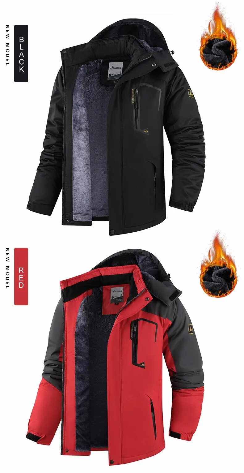 Männer Winter Parka Windschutz Verdicken FleeceHooded Männliche Militär Anorak Jacken Warme Winddicht Pelz Mode Jacke Mäntel – Detail 12
