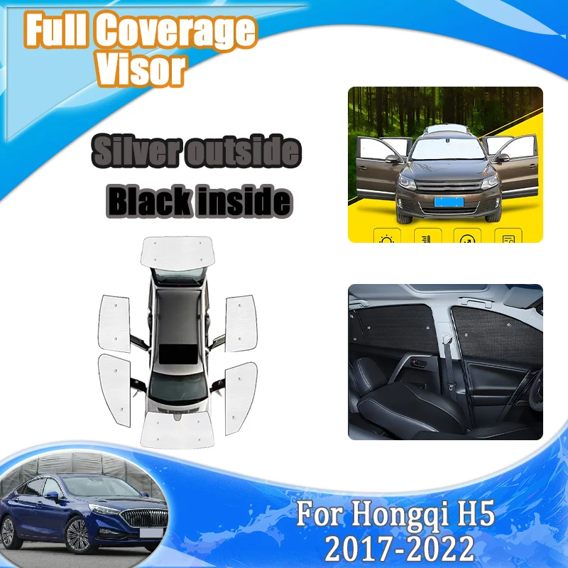 

Car Sun Visors Covers For Hongqi H5 Accessories 2017-2022 Auto Aluminum Foil Windshield Sun Shade Cover Auto UV Protector Tools