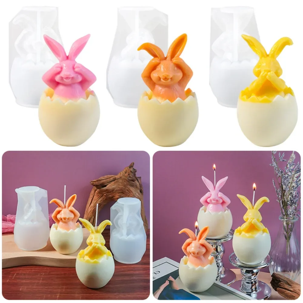 

Мультистильная силиконовая форма в виде яичной скорлупы и кролика для крышки свечи, глаза, кролик, гипсовая форма, закрыть уши, фестиваль животных, подарки, декор для вечеринки