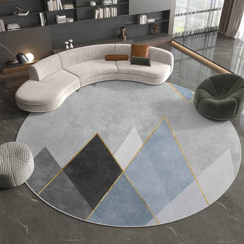 VIKAMA Kurze Flor-runde Teppiche, rutschfeste Teppiche, Wohnzimmer, flauschiger weicher Teppich, Schlafzimmer, Kreis, Bodenmatte, Nachttisch-Teppich, Heimdekoration