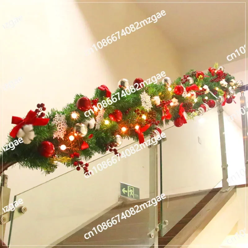 Christmas Decoration 2.7-meter Rattan Vine Circle Flower Wreath Hotel Shopping Mall Window Display Escalator Pendant