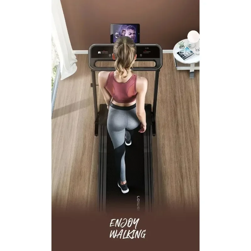 Folding Magnetic Treadmill, LED Display Treadmill with Safety Harness, Smart Treadmill, Home Gym