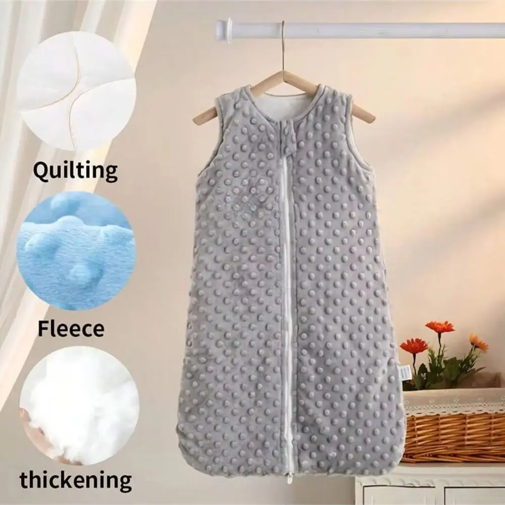 New Bean Velvet Sleeping Bag Two Way Zipper Sleeveless Newborn Sleeping Bag Sleep Blanket Unisex