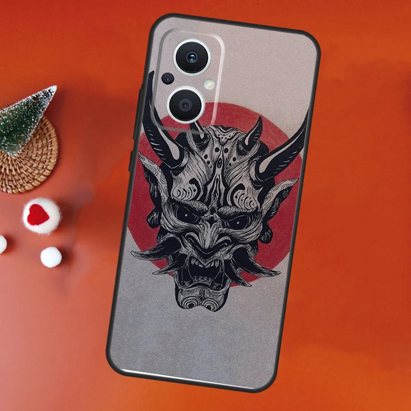 Custodia giapponese Oni Hannya Demon Mask per OPPO Trova X5 X6 X8 X9 Pro OPPO Reno 8T 7 8 Lite 13F 14F 12F 11F 10 13 14 Pro Cover
