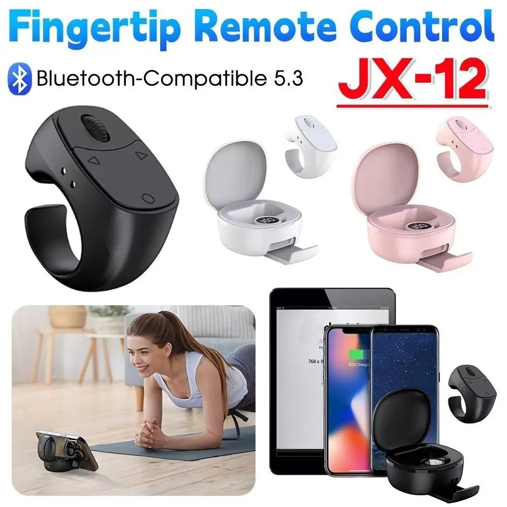 

BT 5.3 Bluetooth Remote Control Portable Multi-function Fingertip Controller Automatic With Roller Selfie Controller