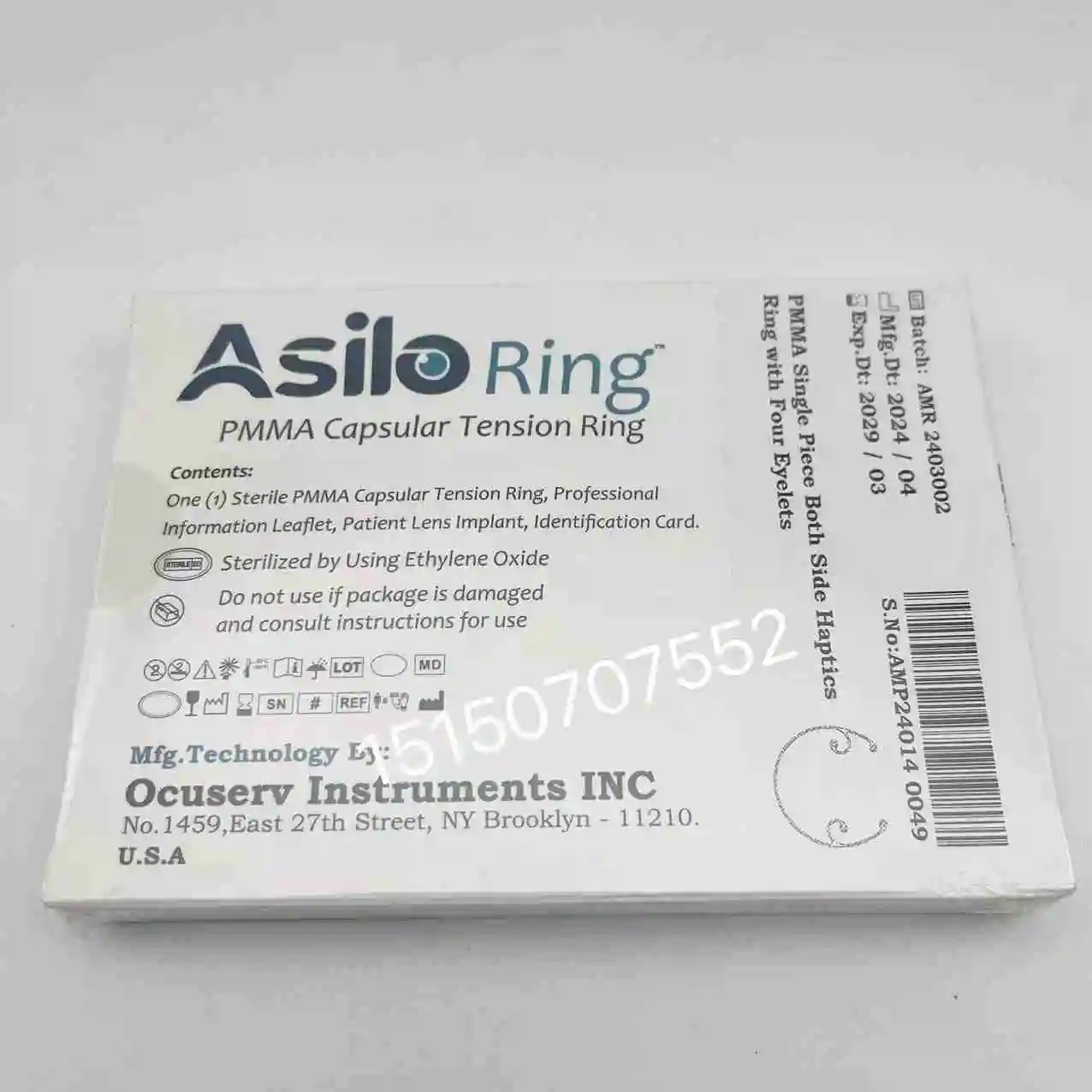 Ophthalmic import tool pouch tension ring ophthalmic products