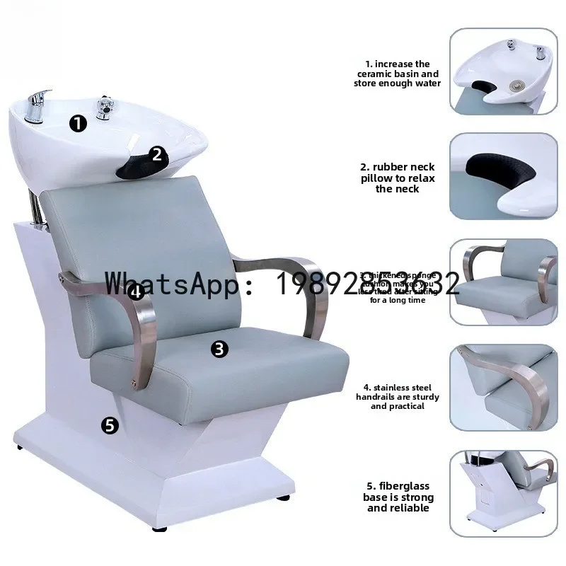 Z2-28  Ceramic Basin Shampoo Bed Sitting Shampoo Semi-Lying Flushing Chair Salon Hair Treatment Equipment