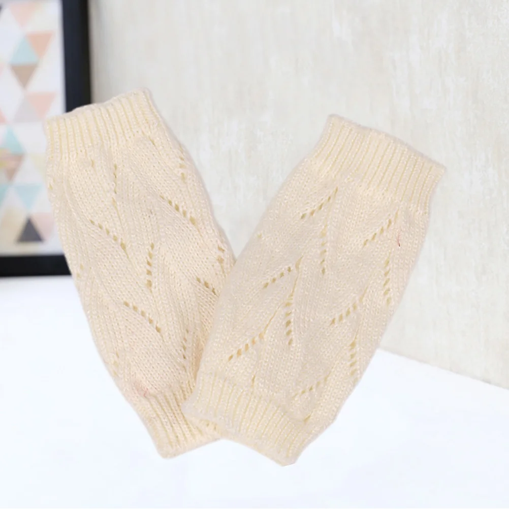 

Fingerless Warm Yarn Gloves Winter Knitted Arm Warmers Breathable Unisex Pair For Men Women Touchscreen Friendly