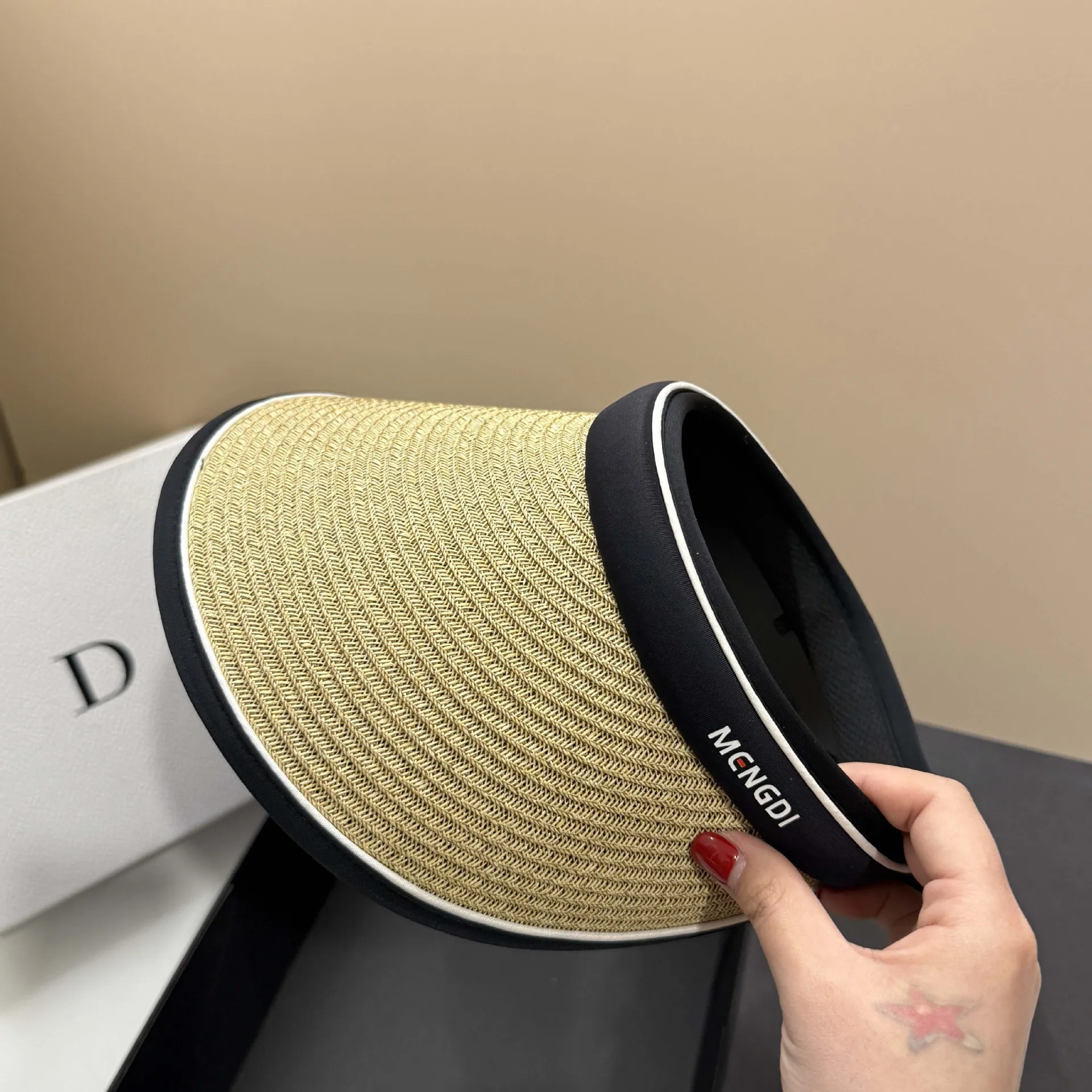 

Trendy Summer Outdoor Sun Hat - Big - Eaves Double - Layer Vinyl Empty - Top, UV - Protected, Fine Grass - Style Roofless Hat