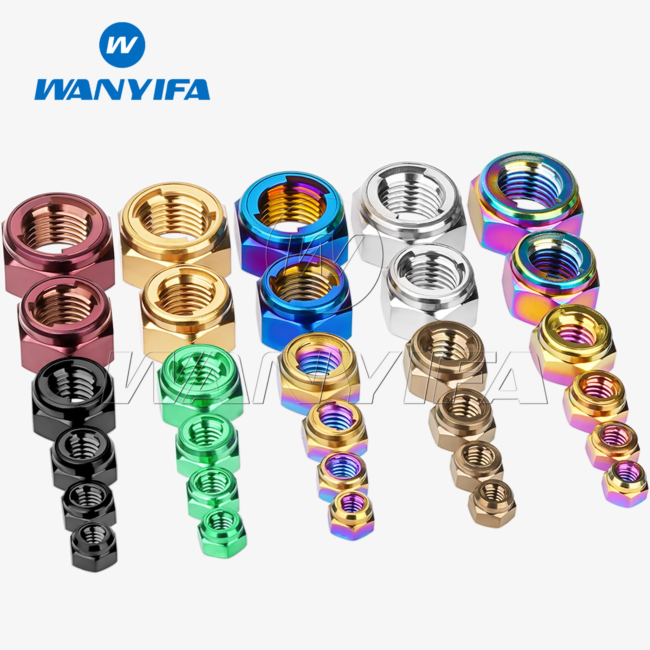 Wanyifa Titanium alloy hexagonal metal locking nut M4/M5/M6/M8/M10/M12 for Bicycle Motorcycle modification and repair