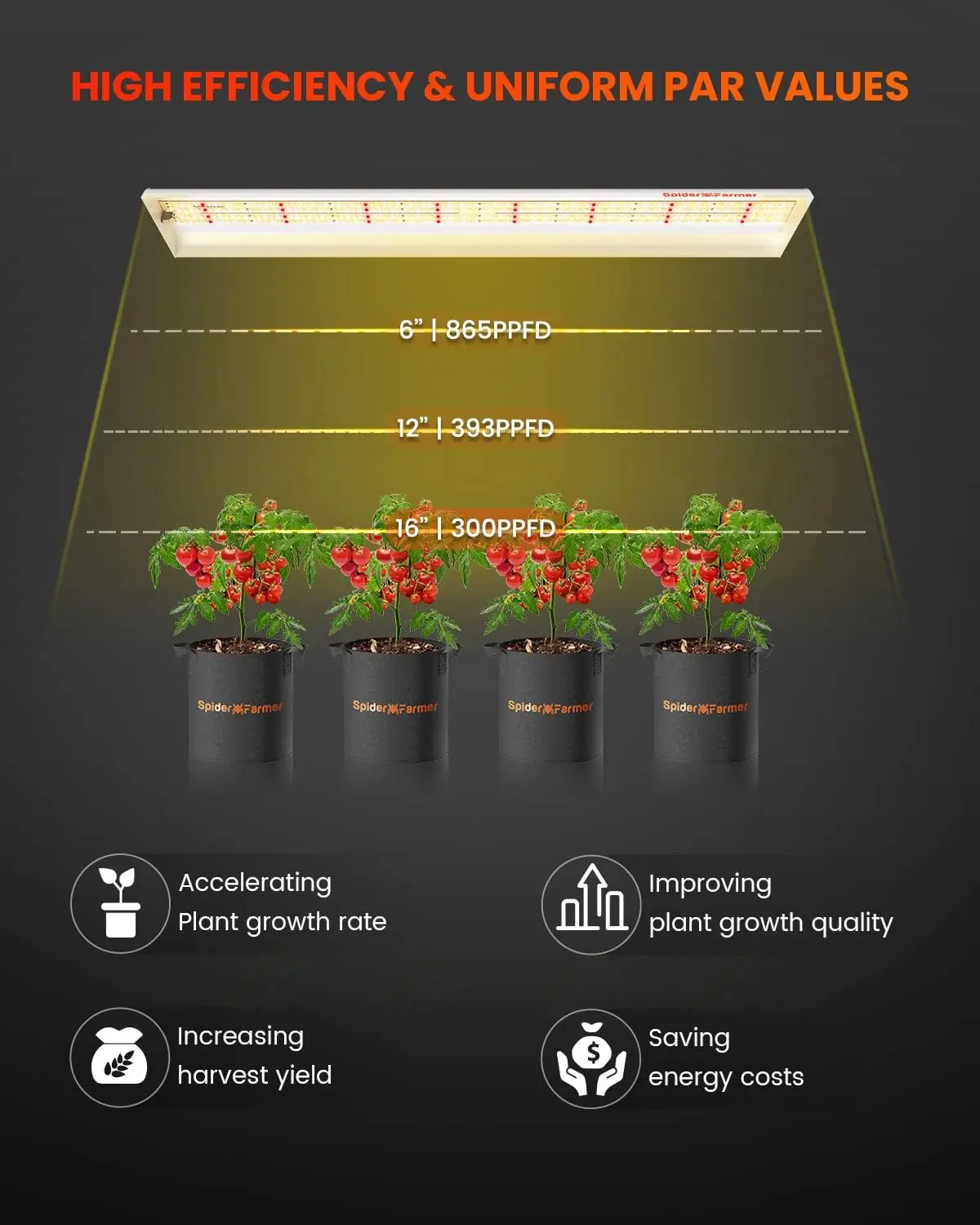 Luces LED de cultivo SF600, lámpara de espectro completo para cultivo de plantas de interior, siembra de flores vegetales, cobertura de 2x4 pies, similar al Sol, novedad de 2024