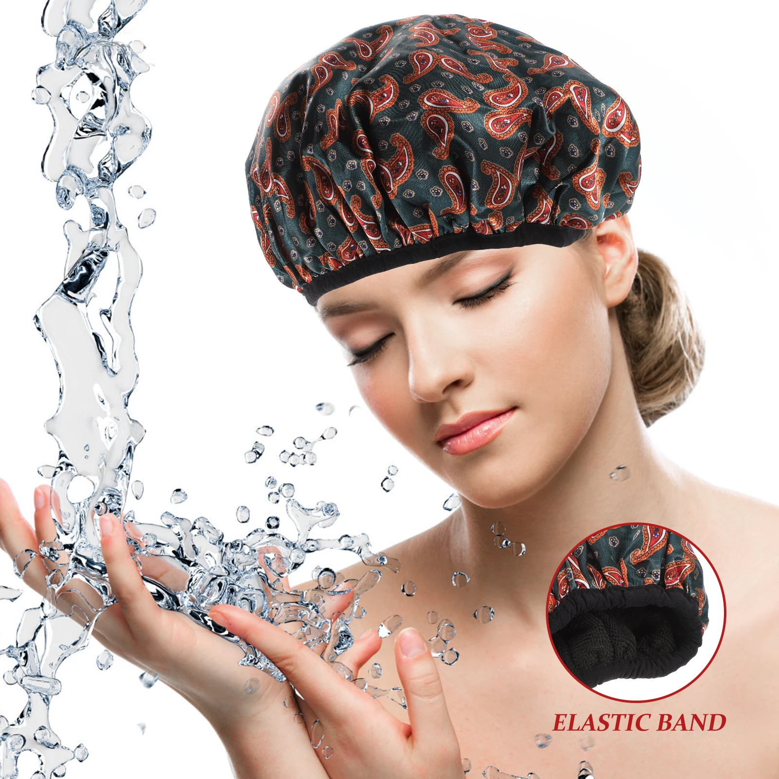 

Waterproof Shower Cap EVA Fiber Bathing Caps Elastic Portable Hair Bonnet Absorbing Bath Hat Make Up Spa Fine Workmanship