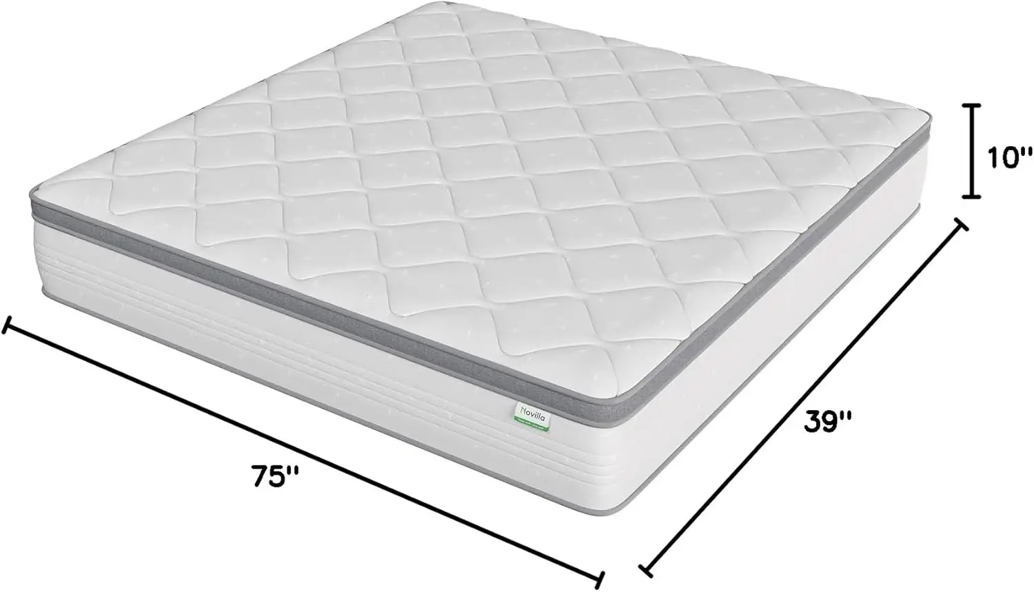 Twin Mattress, 10 Inch Twin Hybrid Mattress for Kids, Pocket Innerspring Pillow Top Mattress Twin for Motion Isolation