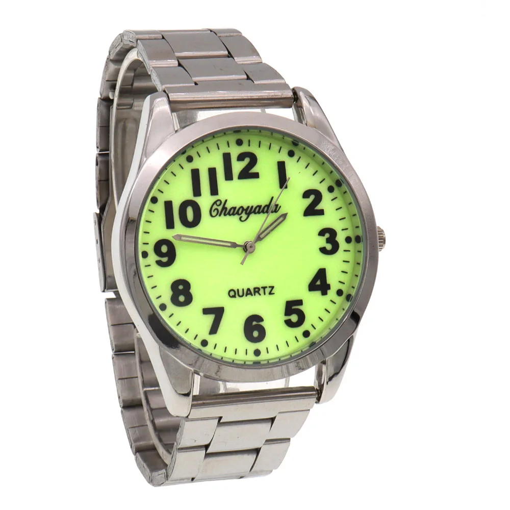 Brand Luminous Face Stainless Steel Women Men Watches Quartz Digital Clock Couple Watches