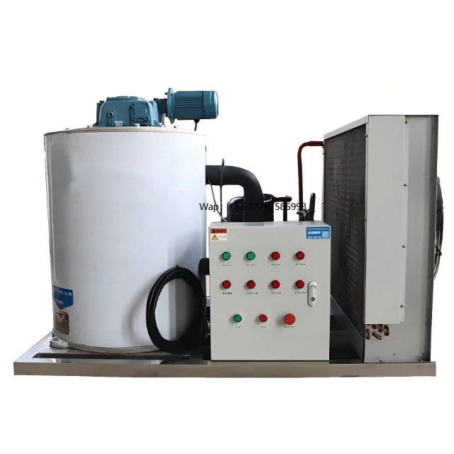 Seafood Storage Fishery Making Cooling Automatic Control Seawater Flake Ice Machine China Supplier
