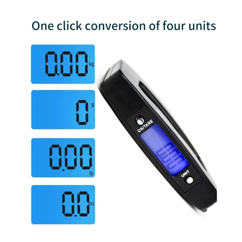 ميزان الأمتعة المحمول مقياس وزن حقيبة السفر المحمولة مع خطاف فولاذي، ميزان حقيبة محمول 110 رطل/50 كجم للسفر