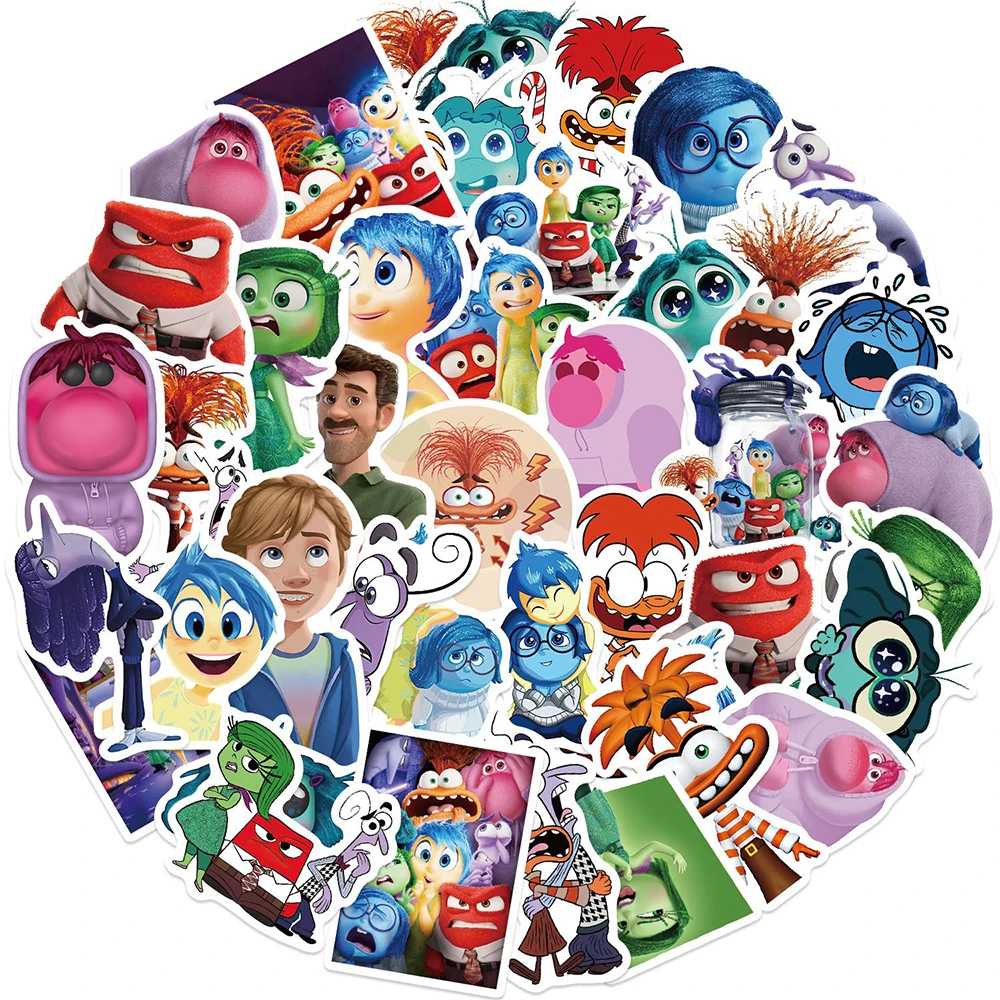 10/30/50PCS Disney Movie Inside Out Stickers Cartoon Graffiti Decoration Skateboard Laptop Notebook Luggage Waterproof Decal Toy