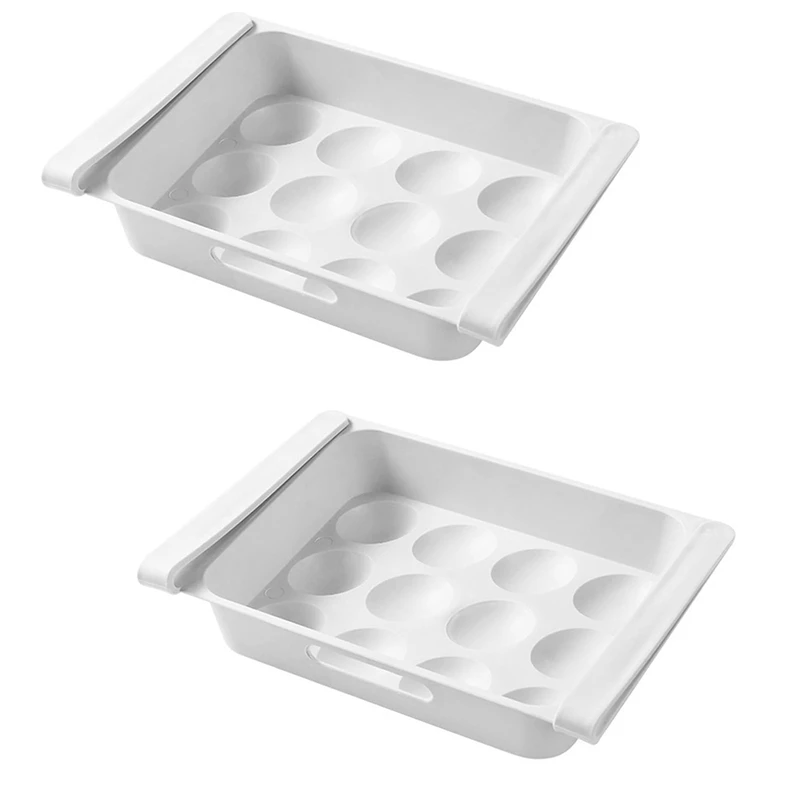 Egg Baskets Scrolling Egg Storage Holder Kitchen Egg Storage Fridge Pull Out Egg Dispenser Drawers Clear Bins Shelf Easy To Use