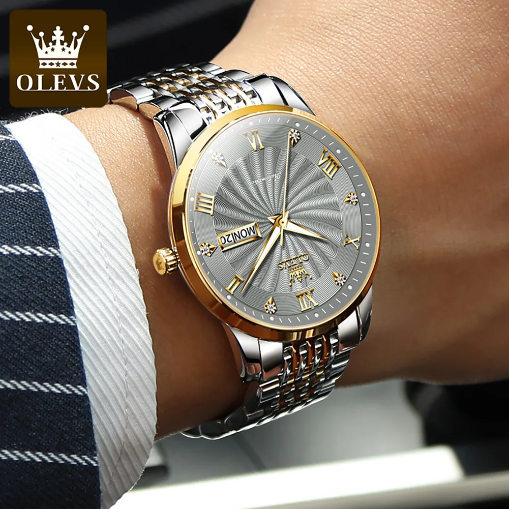 OLEVS 6630 Men's Watch Original Men's Automatic Mechanical Watch Business Waterproof Date Week Roman dial Luxury brand Men Watch