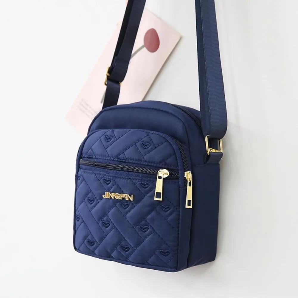 

Простая четырехслойная сумка через плечо на молнии, пятислойная нейлоновая сумка на плечо, однотонная, с оригинальным дизайном, маленькая сумка для телефона, сумка для хранения.