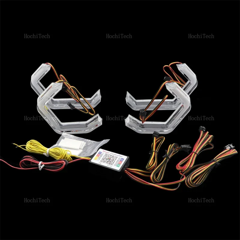 Sequential App control M4 style LED Angel Eyes Bulb Ring turn signal DRL Lamp for Mazda 3 Mazda3 BK Sedan Hatchback 2003-2008