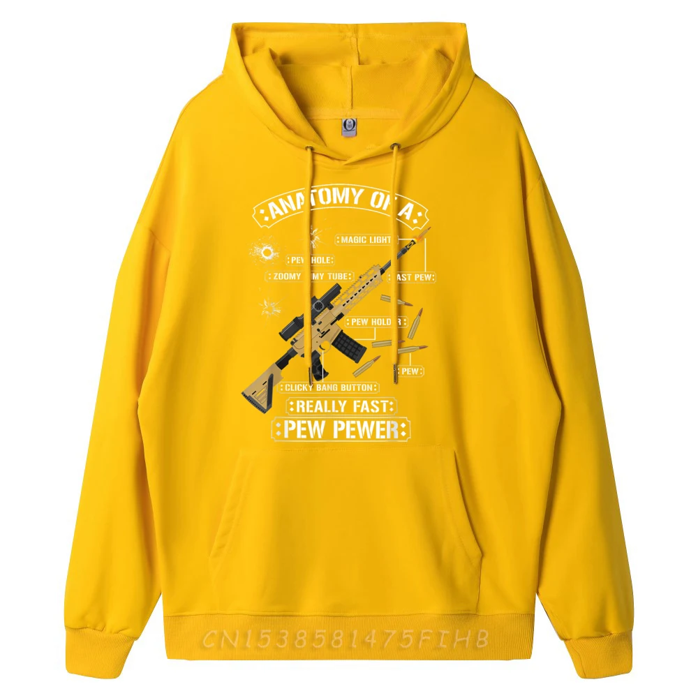 Retro Sarcastic Anatomy Of A Rifle Outdoor Long Sleeve Hoodies Mother Day Round Collar Hoodies For Men Hoodies Printed