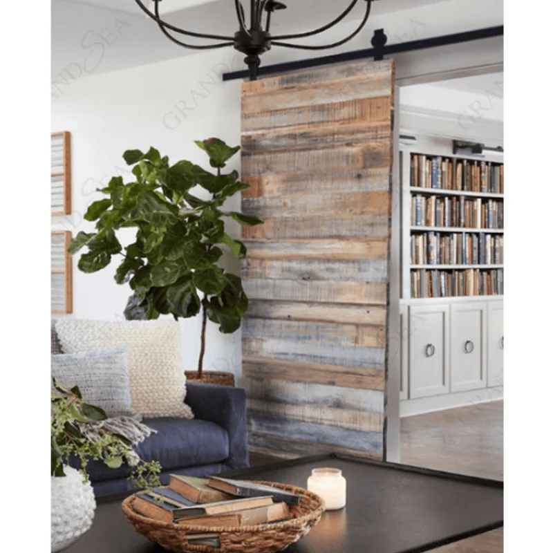 custom.American Country Style Pine InteriorRustic Sliding Barn Door Interior Locking Double BarnFor Toilet