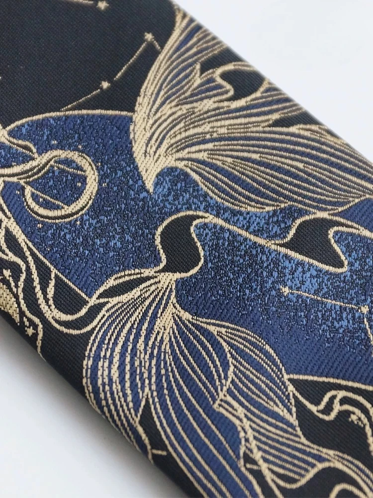 Original Designed Gold Silk Edition Black Necktie Creative Tie Man and Woman Students Academy Versatile Necktie