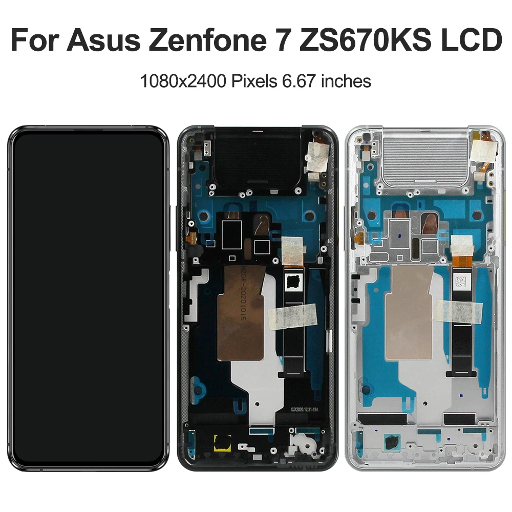 6.67\'\'For Asus Zenfone 7 ZS670KS I002D For  Zenfone 7 Pro ZS671KS LCD Display Touch Screen Digitizer Assembly Replacement