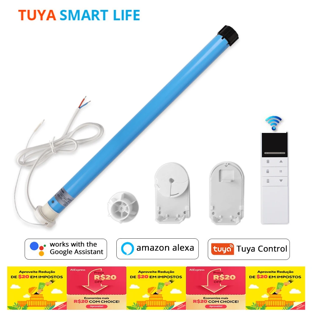 Tuya Smart WiFi Roller Shade Motor Electric Engine For 30 37mm Tube Alexa Google Home Voice Control Zemismart Curtain Motor