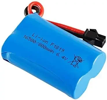 6.4V 800mAh 16500 20C แบบชาร์จไฟได้ปลั๊ก SM-2P สำหรับ wltoys 18628 18629 18428 18429รถบังคับวิทยุ1/18 mobil RC