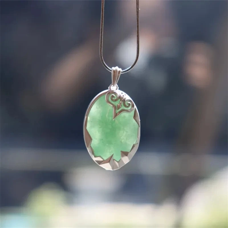 New Arrive Invisible Package Inlay Imitation Emerald Pendant Necklace Luxury Exquisite Women Engagement Wedding Jewelry Necklace