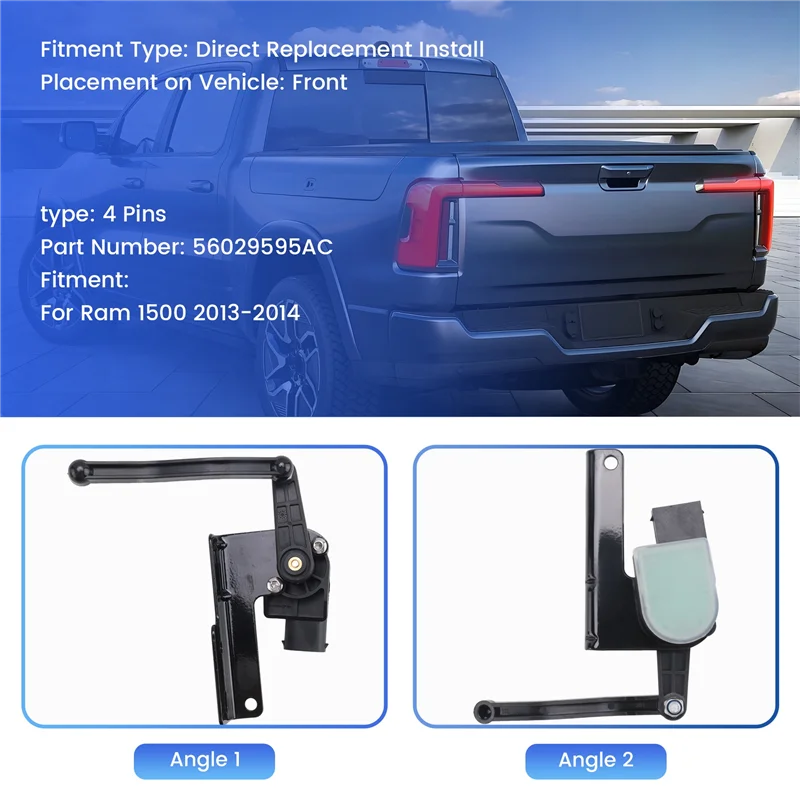 56029595AC 4-pinowy czujnik wysokości zawieszenia do Dodge Ram 1500 2013-2014, czujnik poziomu wysokości nadwozia z uchwytem