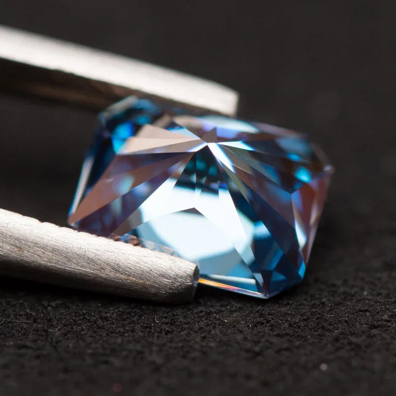 Moissanite Stone Radiant Cut Sapphire Blue Color VVS1 with GRA Certificate for Gemstone Charms Beads Top Jewelry Making Material